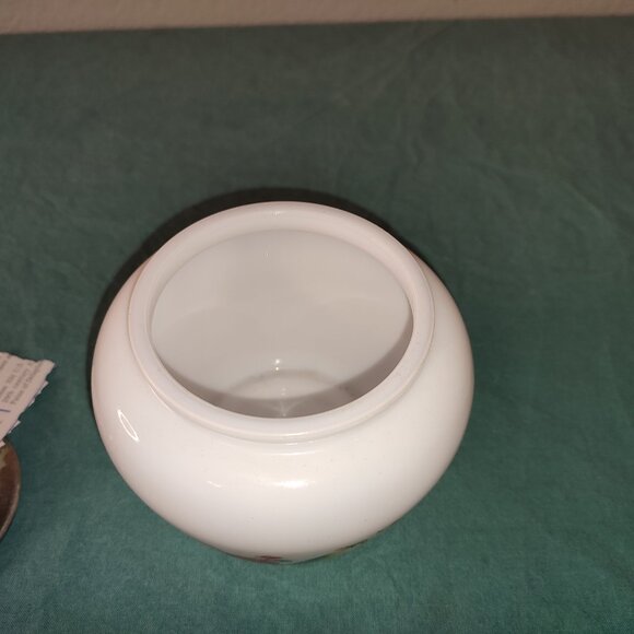 Avon Sugar Jar Vintage Silver Plated Lid Bird Flowers Design boho Bohemian old - Picture 5 of 10